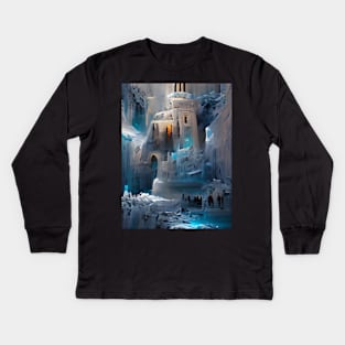 Ice Castle Fantasy Art Style Kids Long Sleeve T-Shirt